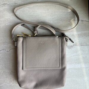 Tutilo New York Nude Beige Gray Crossbody Shoulder Bag Vegan Leather